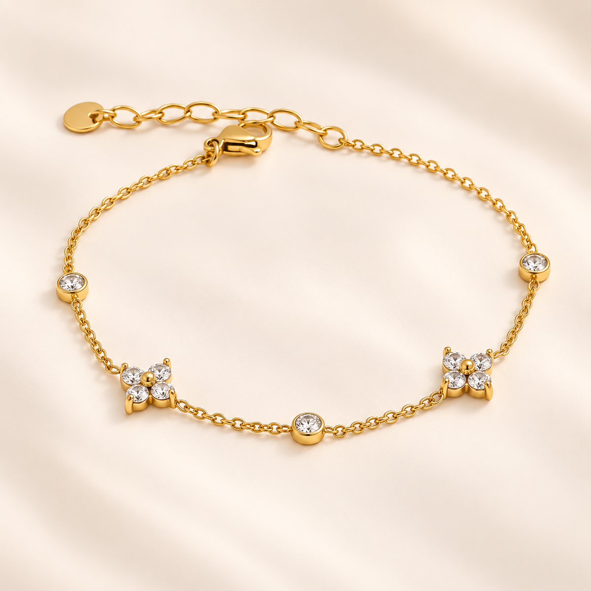 Fiorella Crystal Bracelet on satin