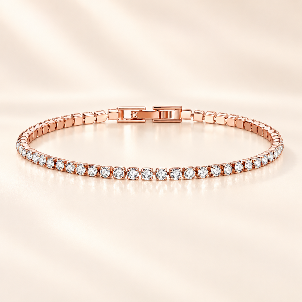 Riviera Tennis Bracelet in rose gold tone