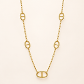 Aurelia Link Necklace on neutral background