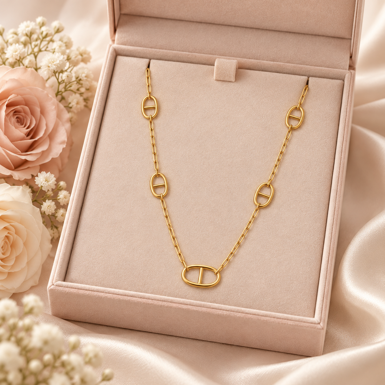 Aurelia Link Necklace in gift box