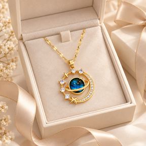 Celestia Orbit Necklace in gift box