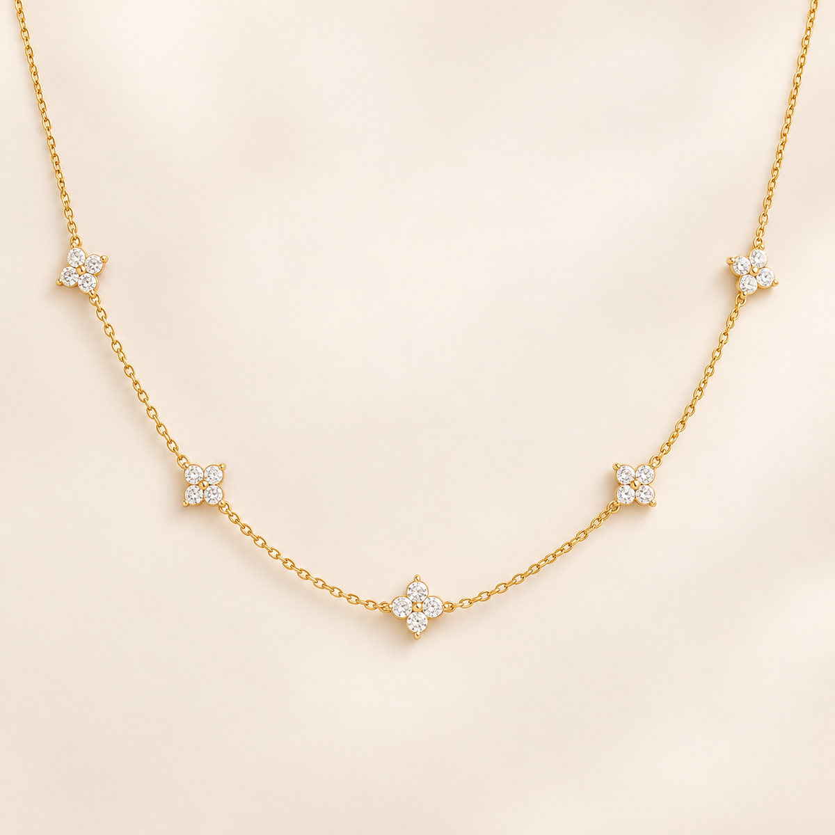 Fiora Bloom Necklace on satin