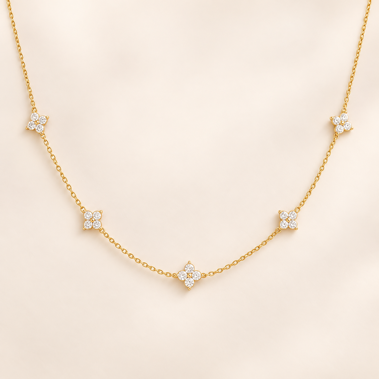 Fiora Bloom Necklace on satin