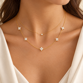 Fiora Bloom Necklace layered look