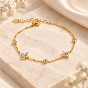 Fiorella Crystal Bracelet styled on stone
