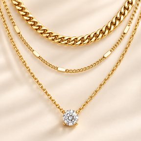 Luce Trio Layered Necklace detail