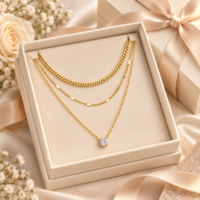 Luce Trio Layered Necklace in gift box