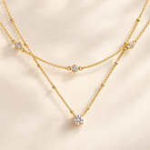 Lucia Double-Layer Necklace on satin