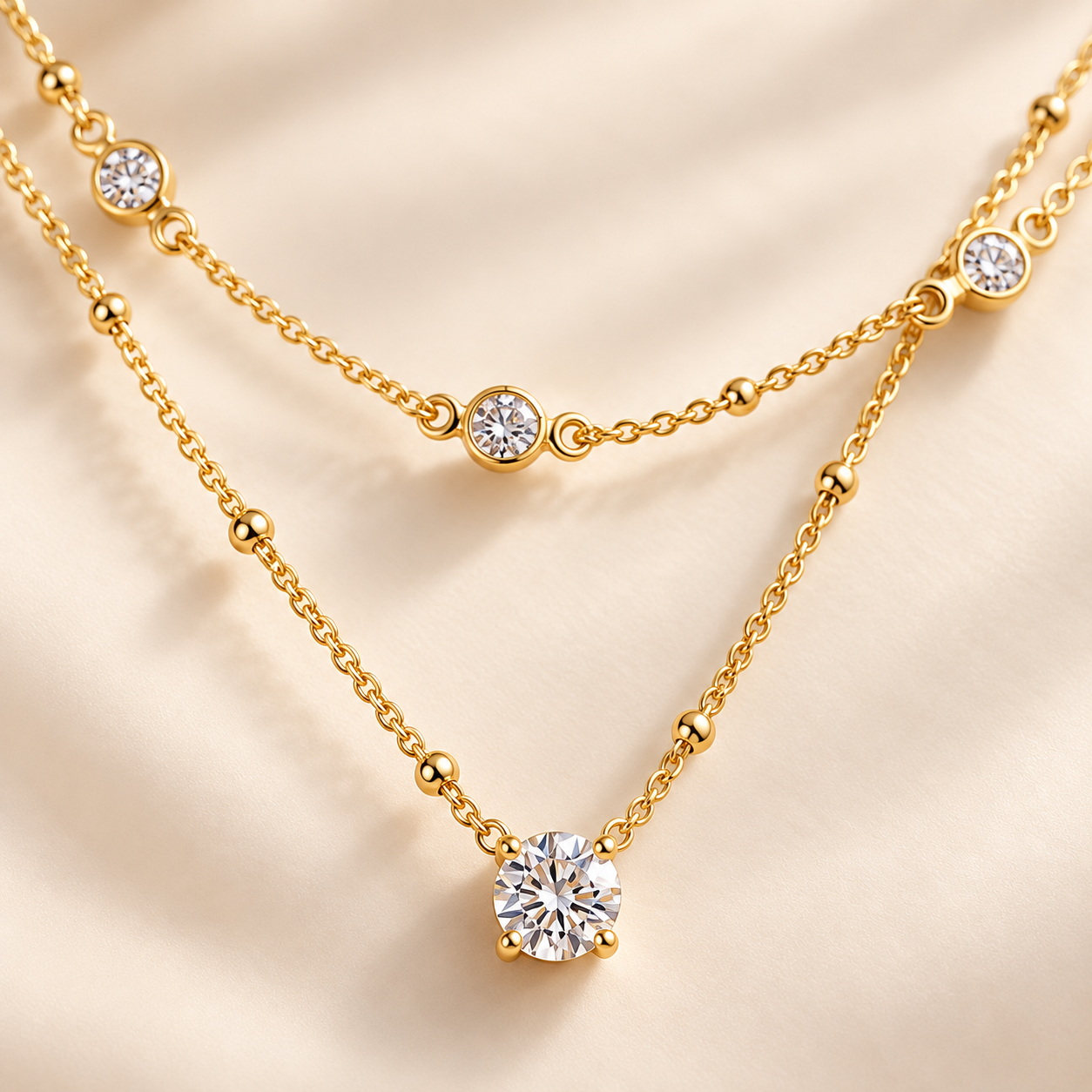 Lucia Double-Layer Necklace detail