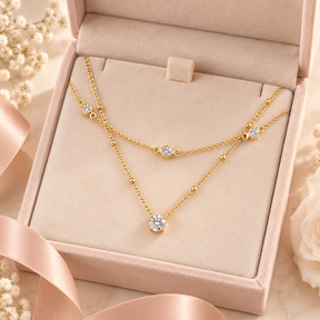 Lucia Double-Layer Necklace in gift box