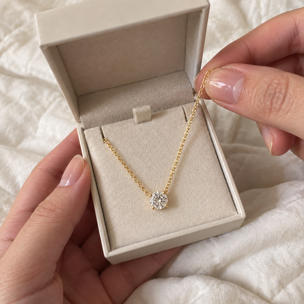 ROSAVIENA review preview — Livia Solitaire Necklace unboxing