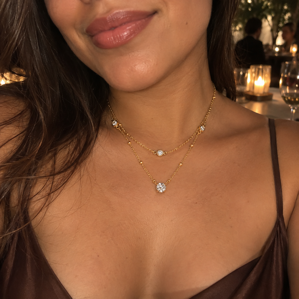 ROSAVIENA review preview — layered necklace styling