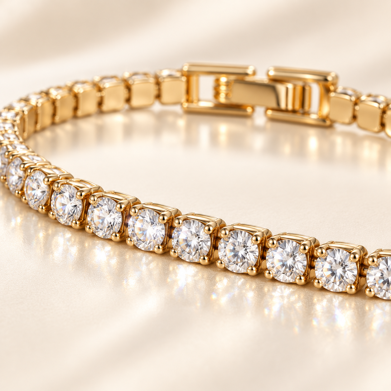 Riviera Gold Tennis Bracelet detail