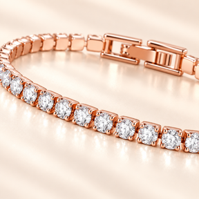 Riviera Rose Gold Tennis Bracelet detail