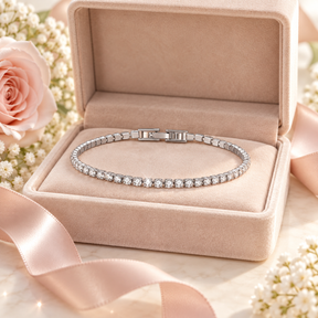 Riviera Silver Tennis Bracelet in gift box